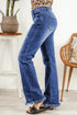 Raw Hem Straight Leg Jeans